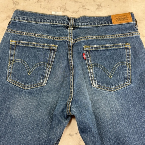 Levis 515 Bootcut Jeans Blue Denim Cotton/Lycra Zip 9.5" Leg - Picture 5 of 16